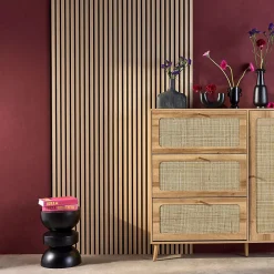 Sweeek Panneau Tasseau Bois<Set de 4 panneaux muraux acoustiques décoratifs en feutrine et MDF chêne 60x120cm - Kyoto