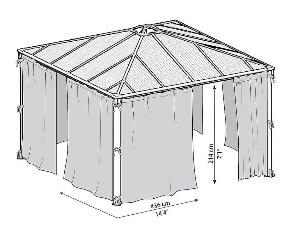 Palram Set moustiquaire pour tonnelle Palermo 4300- Moustiquaire Pour Tonnelle Et Pergola