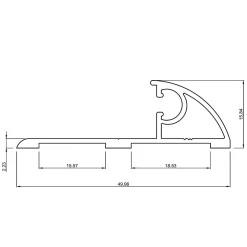 Homewell Barre De Seuil|Barre De Seuil<Seuil de porte PMR, Largeur 50mm Lg 1 m + joint d'étanchéité& isolation