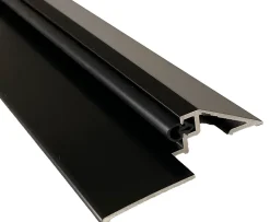 Homewell Barre De Seuil|Barre De Seuil<Seuil de porte PMR (Norme Handicap) alu avec joint et découpe d'angles (Laqué noir, 930mm)