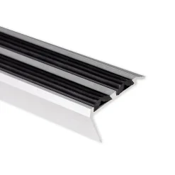 Floordirekt Profilé De Rénovation De Marche<Seuil d'escalier Avec double caoutchouc Power Grip Longueur 100 cm Pré-percé Noir -