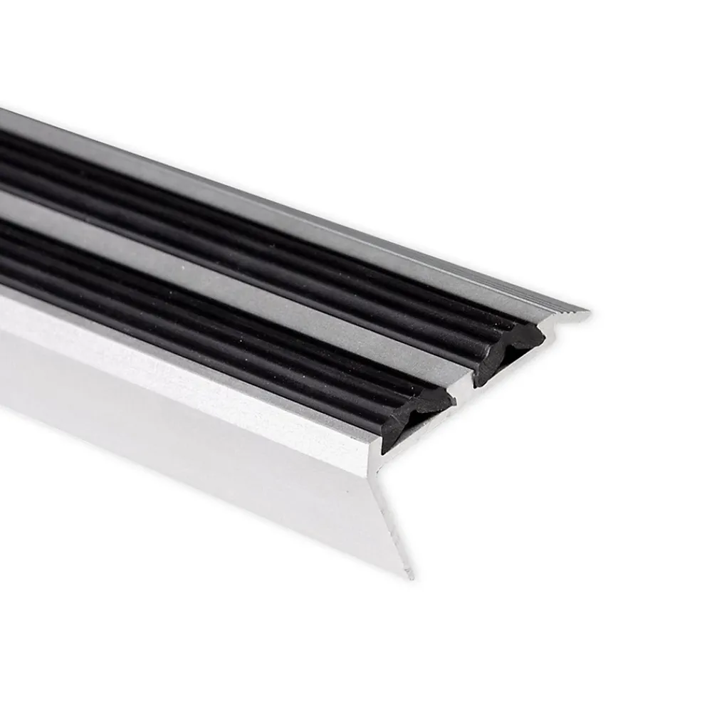 Floordirekt Seuil d'escalier Avec double caoutchouc Power Grip Longueur 90 cm Autocollant Noir -- Profilé De Rénovation De Marche
