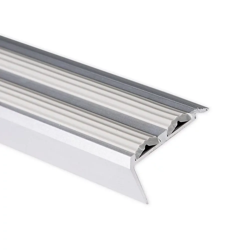 Floordirekt Seuil d'escalier Avec double caoutchouc Power Grip Longueur 100 cm Autocollant Gris -- Profilé De Rénovation De Marche