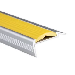 Floordirekt Seuil d'escalier Avec simple caoutchouc Power Grip Longueur: 90 cm Autocollant Jaune- Profilé De Rénovation De Marche