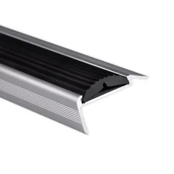 Floordirekt Profilé De Rénovation De Marche<Seuil d'escalier Avec simple caoutchouc Power Grip Longueur: 134 cm Pré-percé Noir