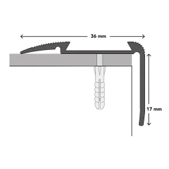 Floordirekt Profilé De Rénovation De Marche<Seuil d'escalier Glory Aluminium anodisé Forme: L Bronze clair L 134 cm