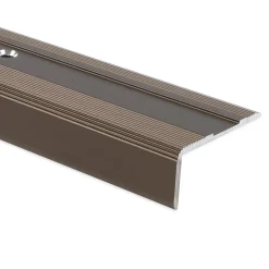 Floordirekt Seuil d'escalier Glory Aluminium anodisé Forme: L Bronze foncé L 134 cm- Profilé De Rénovation De Marche