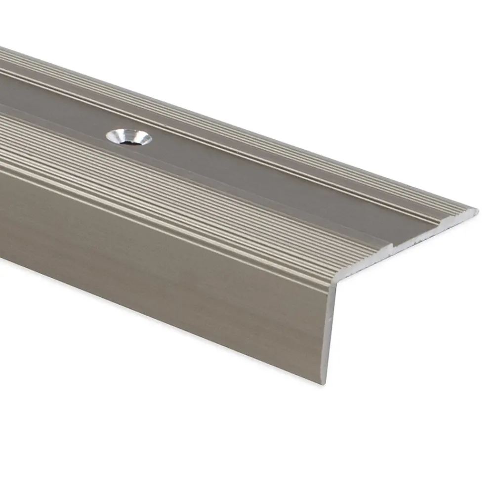 Floordirekt Seuil d'escalier Glory Aluminium anodisé Forme: L Bronze clair S 90 cm- Profilé De Rénovation De Marche