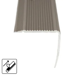 Floordirekt Seuil d'escalier Integral, Forme: L 35 x 30 mm Longueur: 134 cm, Auto-adhésif, Champagne- Profilé De Rénovation De Marche