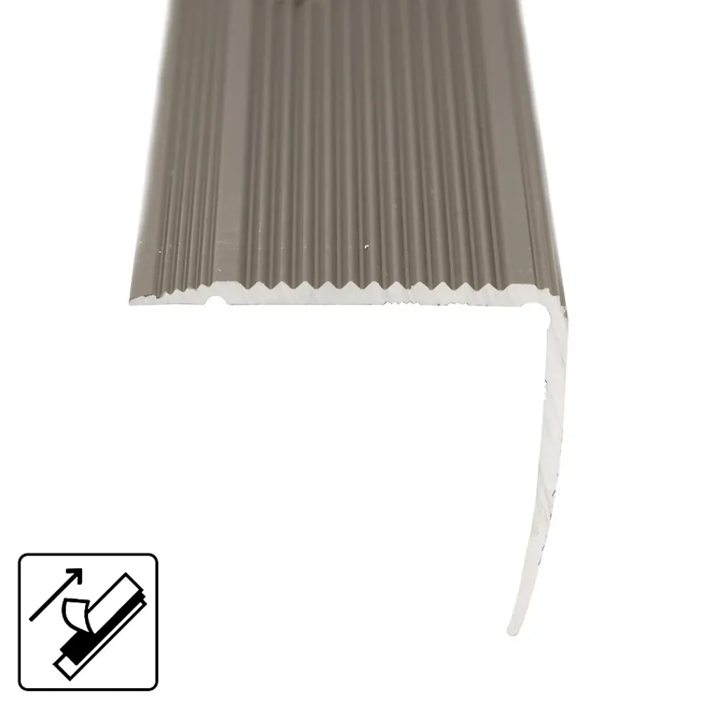 Floordirekt Profilé De Rénovation De Marche<Seuil d'escalier Integral, Forme: L 30 x 20 mm Longueur: 90 cm, Auto-adhésif, Champagne