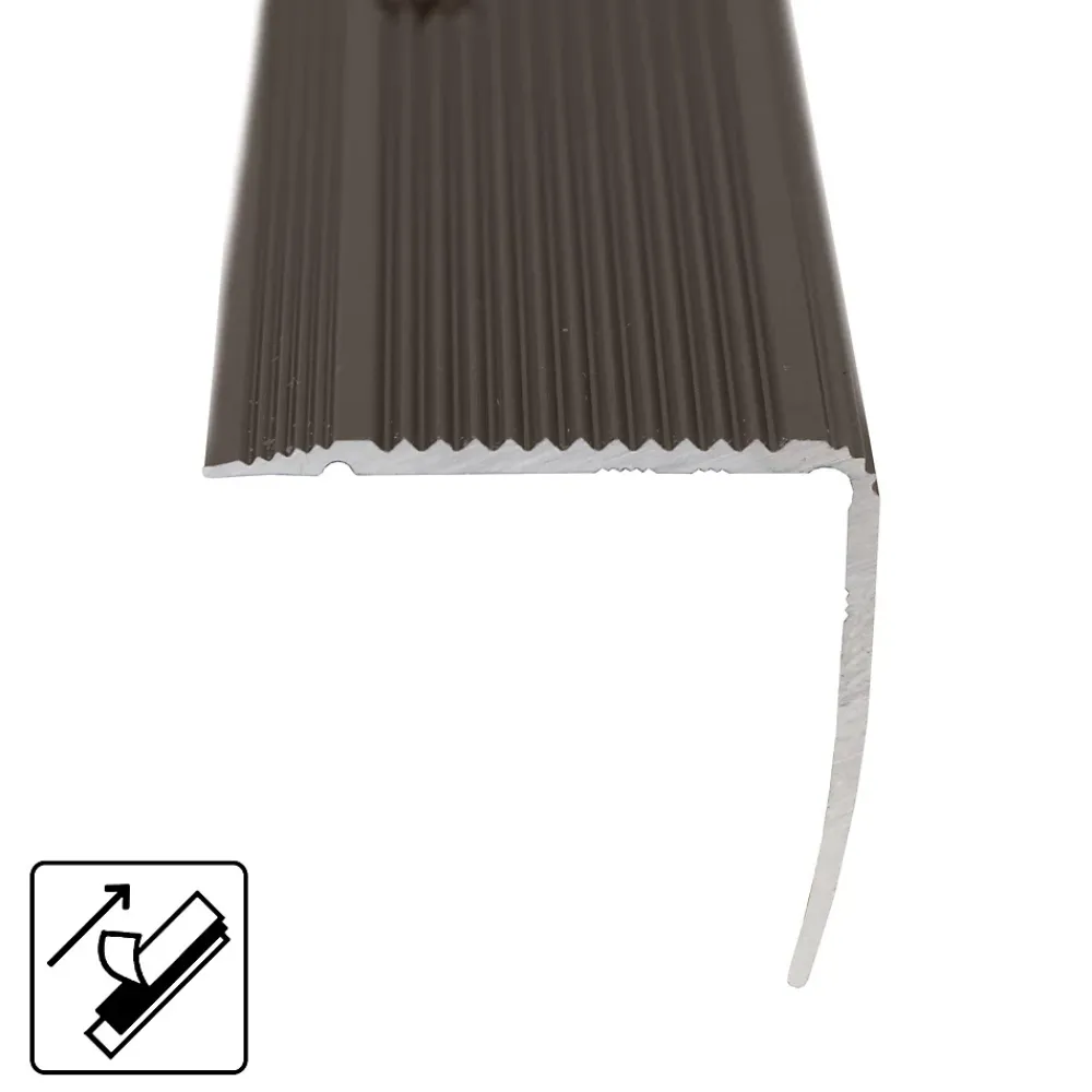 Floordirekt Profilé De Rénovation De Marche<Seuil d'escalier Integral, Forme: L 30 x 20 mm Longueur: 90 cm, Auto-adhésif, Bronze
