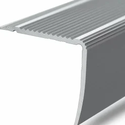 Floordirekt Seuil d'escalier Pré-percé, Forme: L 35 x 30 mm, Longueur: 134 cm, Argent- Profilé De Rénovation De Marche