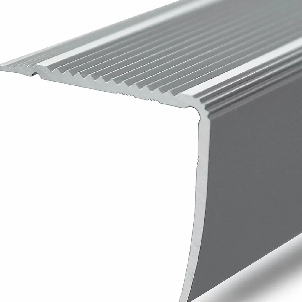 Floordirekt Seuil d'escalier Pré-percé, Forme: L 30 x 20 mm, Longueur: 100 cm, Argent- Profilé De Rénovation De Marche
