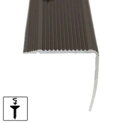 Floordirekt Seuil d'escalier Pré-percé, Forme: L 35 x 30 mm, Longueur: 90 cm, Bronze- Profilé De Rénovation De Marche