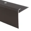 Floordirekt Seuil d'escalier Safety Forme F Aluminium anodisé Bronze foncé M 100 cm- Profilé De Rénovation De Marche