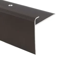 Floordirekt Seuil d'escalier Safety Forme F Aluminium anodisé Bronze foncé M 100 cm- Profilé De Rénovation De Marche