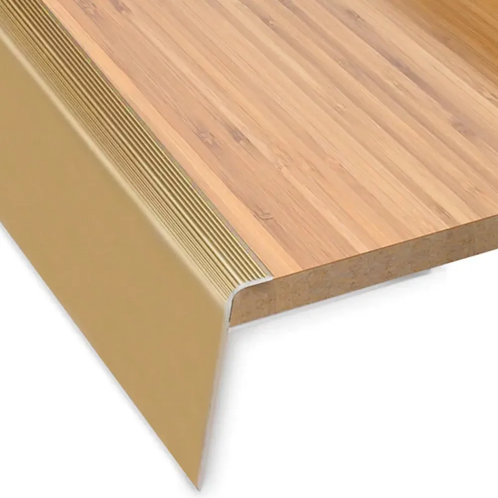 Floordirekt Profilé De Rénovation De Marche<Seuil d'escalier Safety Forme: F Aluminium anodisé Or élégant S 90 cm