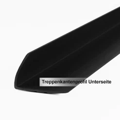 Floordirekt Nez De Marche|Nez De Marche<Seuil d'escalier Toronto PVC Montage avec ou sans perçage 40 x 25 mm Noir Longueur: 120 cm
