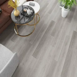 Rentside Sol Lames PVC clipsable avec sous couche intégrée GARANTIE 20 ans Ep. 5,5 mm Gris foncé Dim L 122 cm x l 23 cm- Dalle Et Lame Pvc
