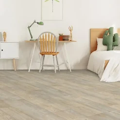 Décoweb Sol Lino - Imitation parquet bois blanc vieilli - Rouleau de 4m x 4m- Lino Sol Vinyle Pvc