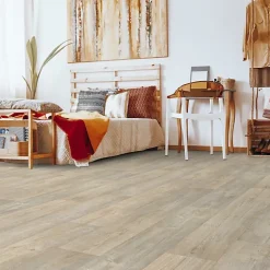 Décoweb Lino Sol Vinyle Pvc<Sol Lino - Imitation parquet bois blanc vieilli - Rouleau de 4m x 25m