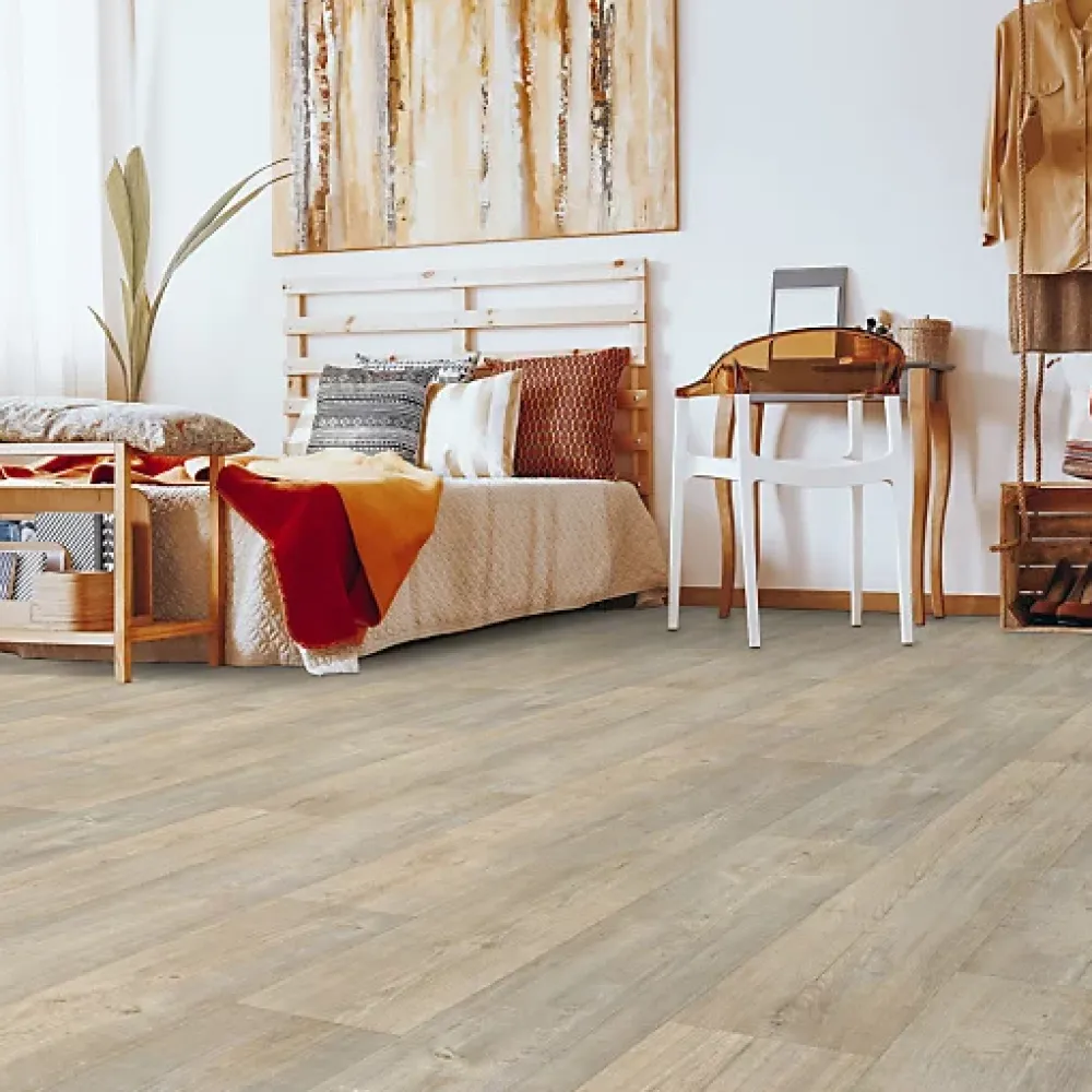 Décoweb Lino Sol Vinyle Pvc<Sol Lino - Imitation parquet bois blanc vieilli - Rouleau de 4m x 25m