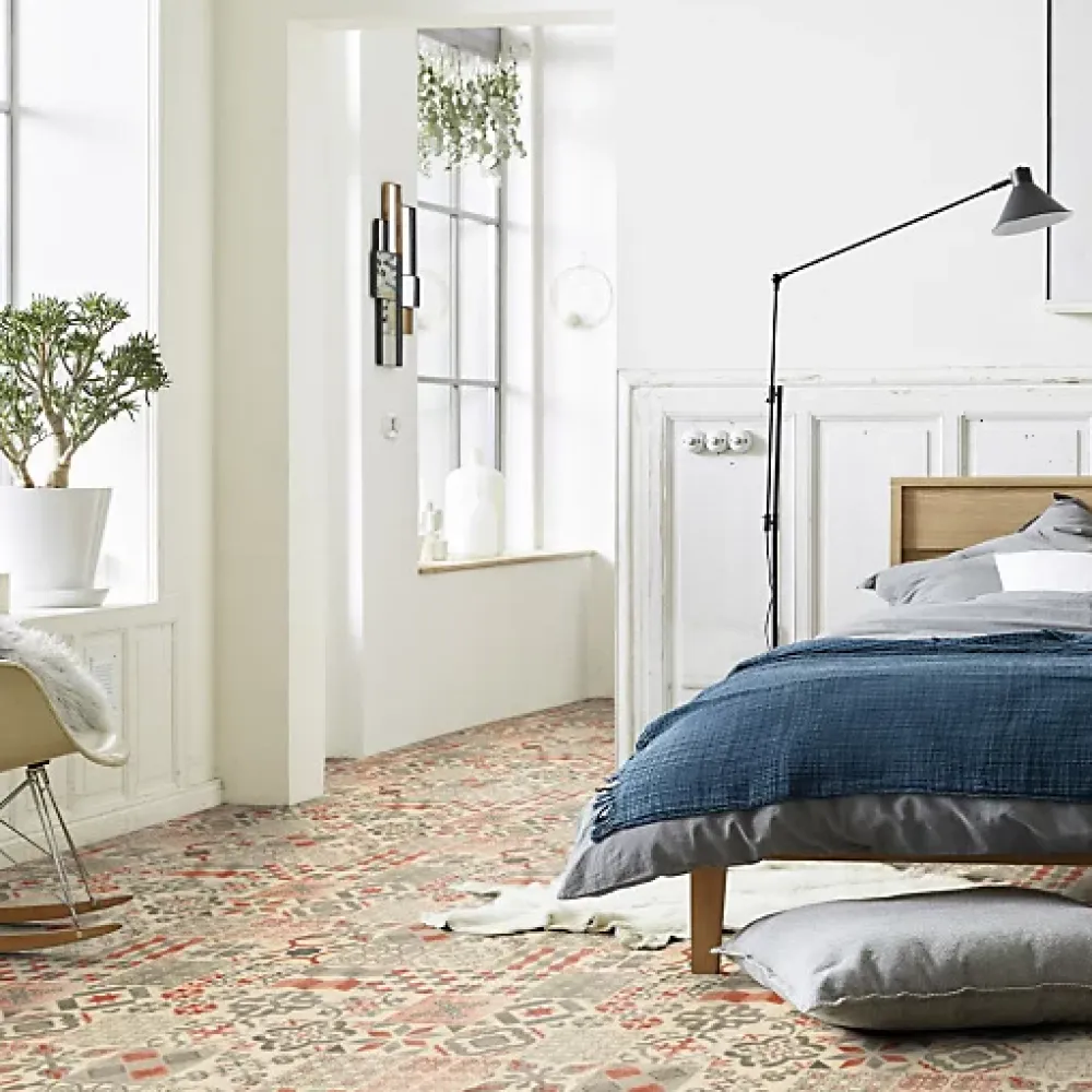 Tarkett Sol Lino Carreaux de ciment - Brique - Rouleau de 2m x 2m- Lino Sol Vinyle Pvc