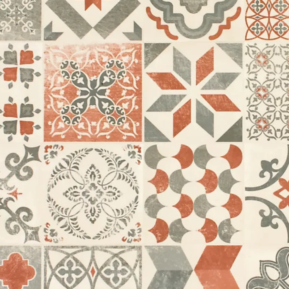 Tarkett Sol Lino Carreaux de ciment - Brique - Rouleau de 4m x 5m- Lino Sol Vinyle Pvc