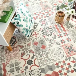 Tarkett Sol Lino Carreaux de ciment - Brique - Rouleau de 4m x 5m- Lino Sol Vinyle Pvc