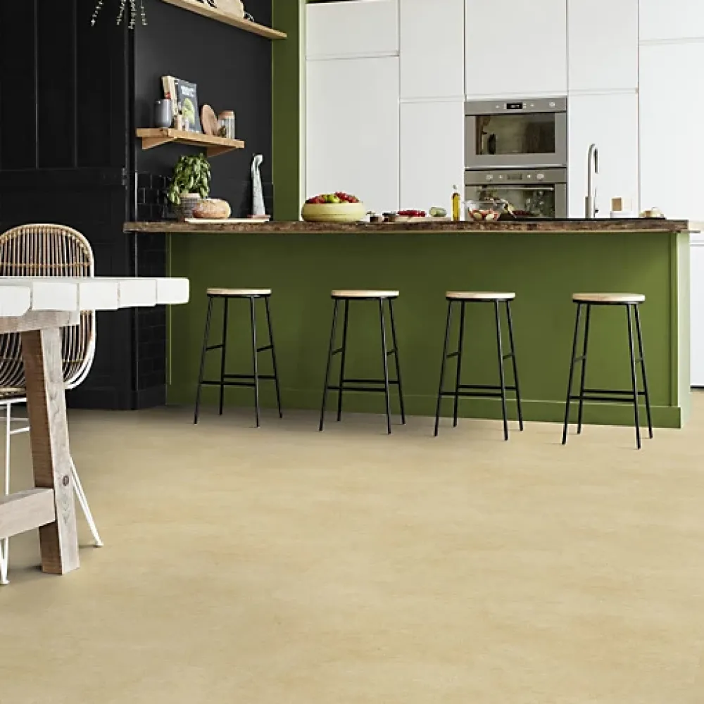 Tarkett Sol PVC Best - Effet Béton Beige - Rouleau de 4m x 5m- Lino Sol Vinyle Pvc