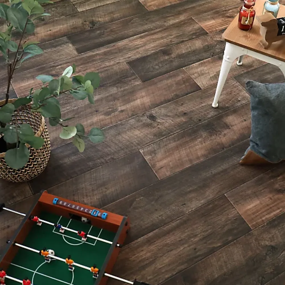 Tarkett Lino Sol Vinyle Pvc<Sol PVC effet parquet Chêne Brun Foncé - Echantillon 15 x 20 cm