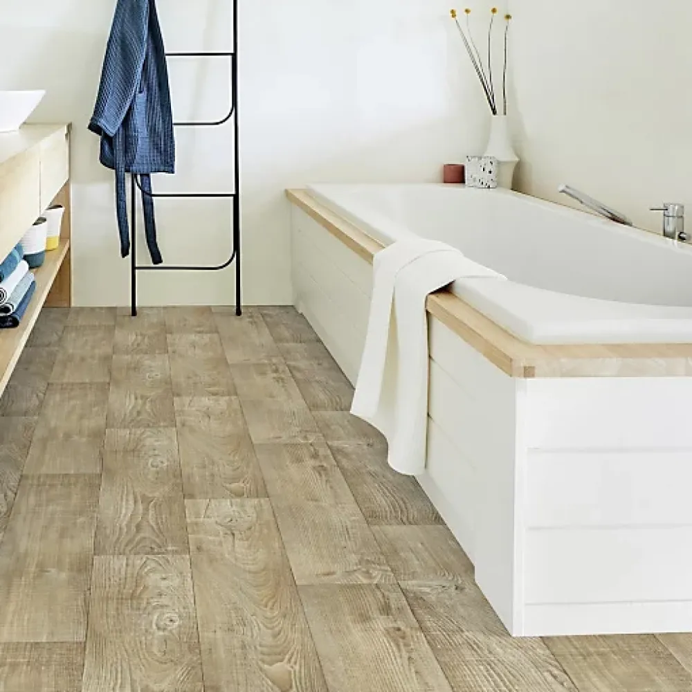 Tarkett Lino Sol Vinyle Pvc<Sol PVC Imitation parquet Mélèze Brun Clair - Rouleau de 4m x 5m