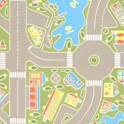 Tarkett Lino Sol Vinyle Pvc<Sol PVC pour enfants - Rues de la ville verte - Rouleau de 3m x 3m