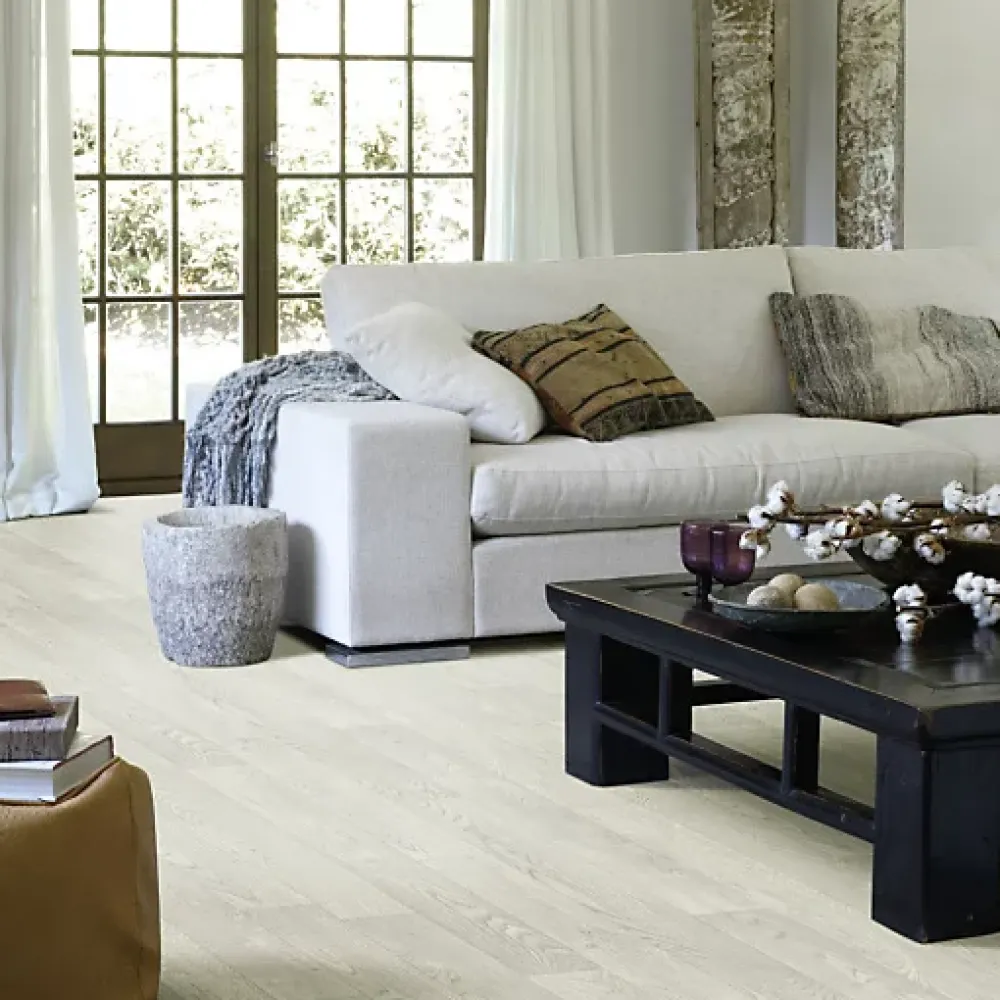 Décoweb Lino Sol Vinyle Pvc<Sol PVC Textile - Aspect parquet chêne blanc - Rouleau de 4m x 6m