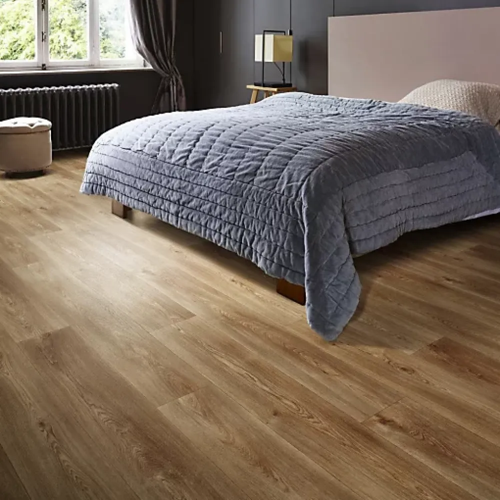 Décoweb Sol PVC Textile Aspect parquet chêne naturel - Echantillon 15 x 20 cm- Lino Sol Vinyle Pvc