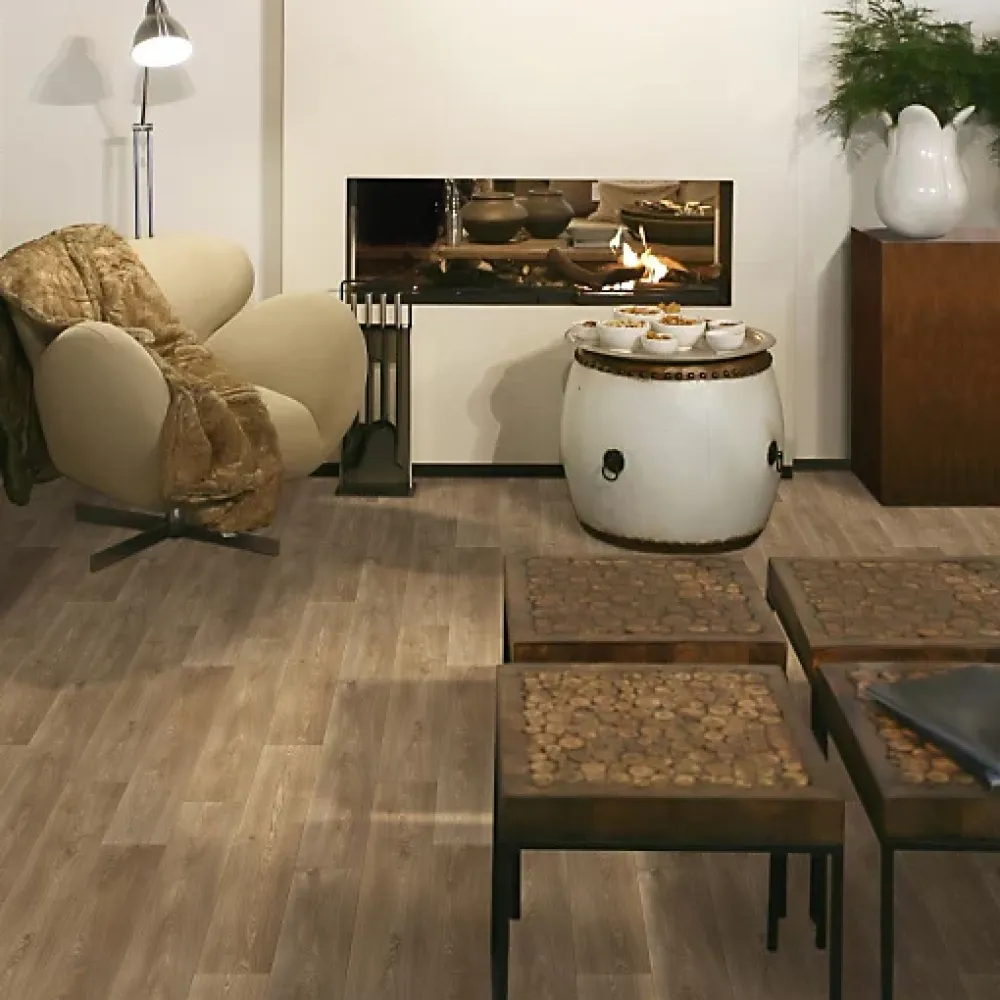 Décoweb Sol PVC Textile Aspect parquet chêne naturel - Echantillon 15 x 20 cm- Lino Sol Vinyle Pvc