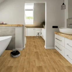 Décoweb Sol PVC Textile Aspect parquet chêne naturel - Echantillon 15 x 20 cm- Lino Sol Vinyle Pvc