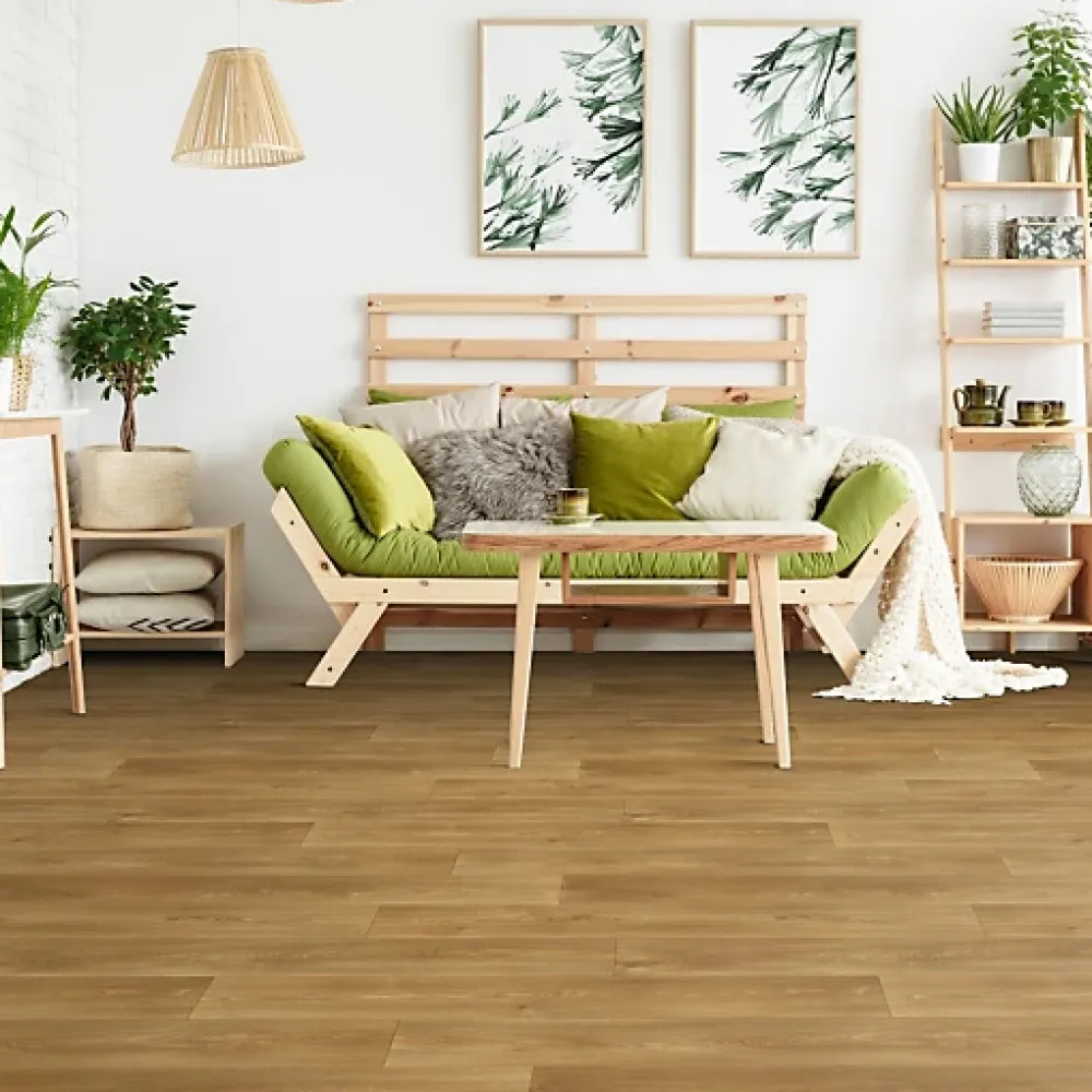 Décoweb Sol PVC Textile Aspect parquet chêne naturel - Echantillon 15 x 20 cm- Lino Sol Vinyle Pvc