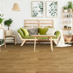 Décoweb Sol PVC Textile Aspect parquet chêne naturel - Rouleau de 3m x 5m- Lino Sol Vinyle Pvc