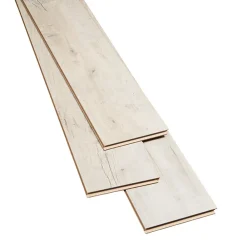 GoodHome Sol stratifié à clipser Brisbane coloris naturel 8 mm - l.129 x l.19.4 cm- Sol Stratifié