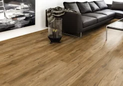 GoodHome Sol stratifié à clipser Hickory chêne brun AC5 10mm - L.138 x l.15,9 cm- Sol Stratifié