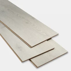 GoodHome Sol Stratifié<Sol stratifié à clipser Newlyn chêne polaire gris L.138 x l.24.4 cm x Ep.10 mm