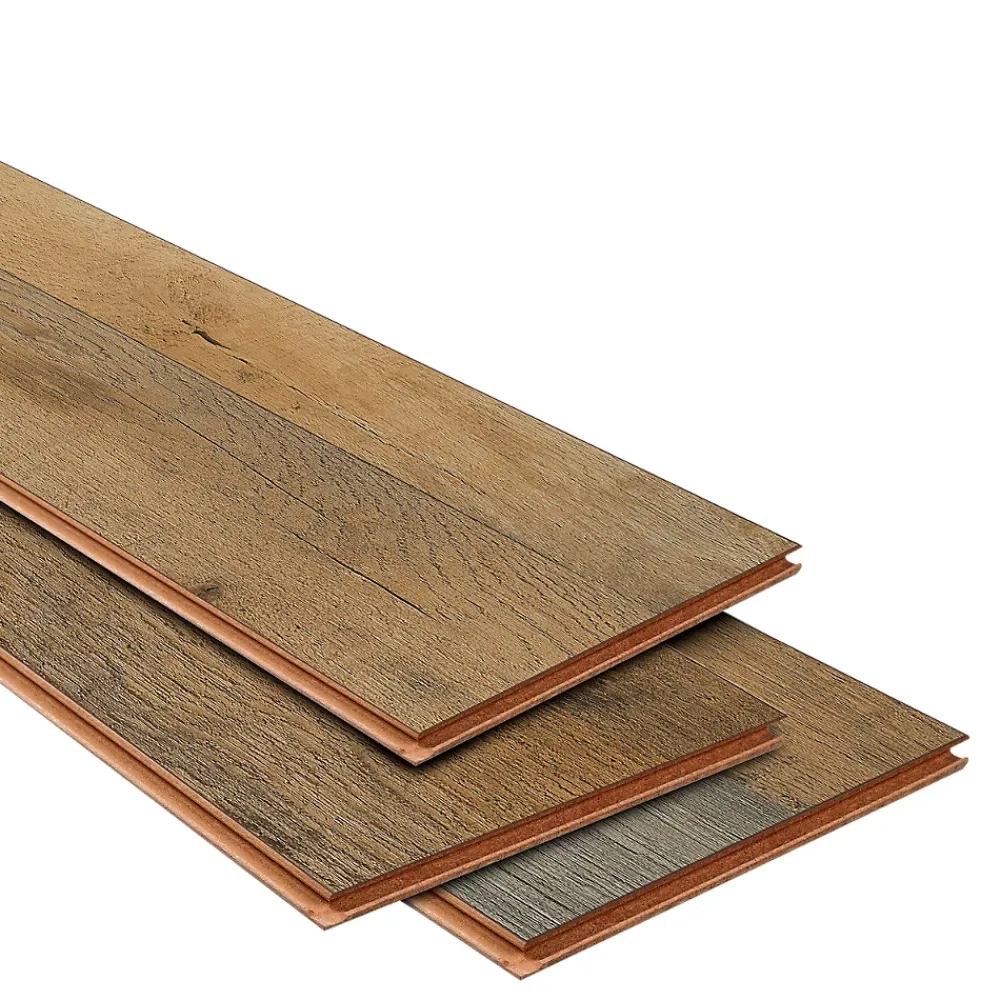 GoodHome Sol Stratifié<Sol stratifié à clisper Barnwood effet chêne structurée L.138.3x19,3 cm Ep.8mm