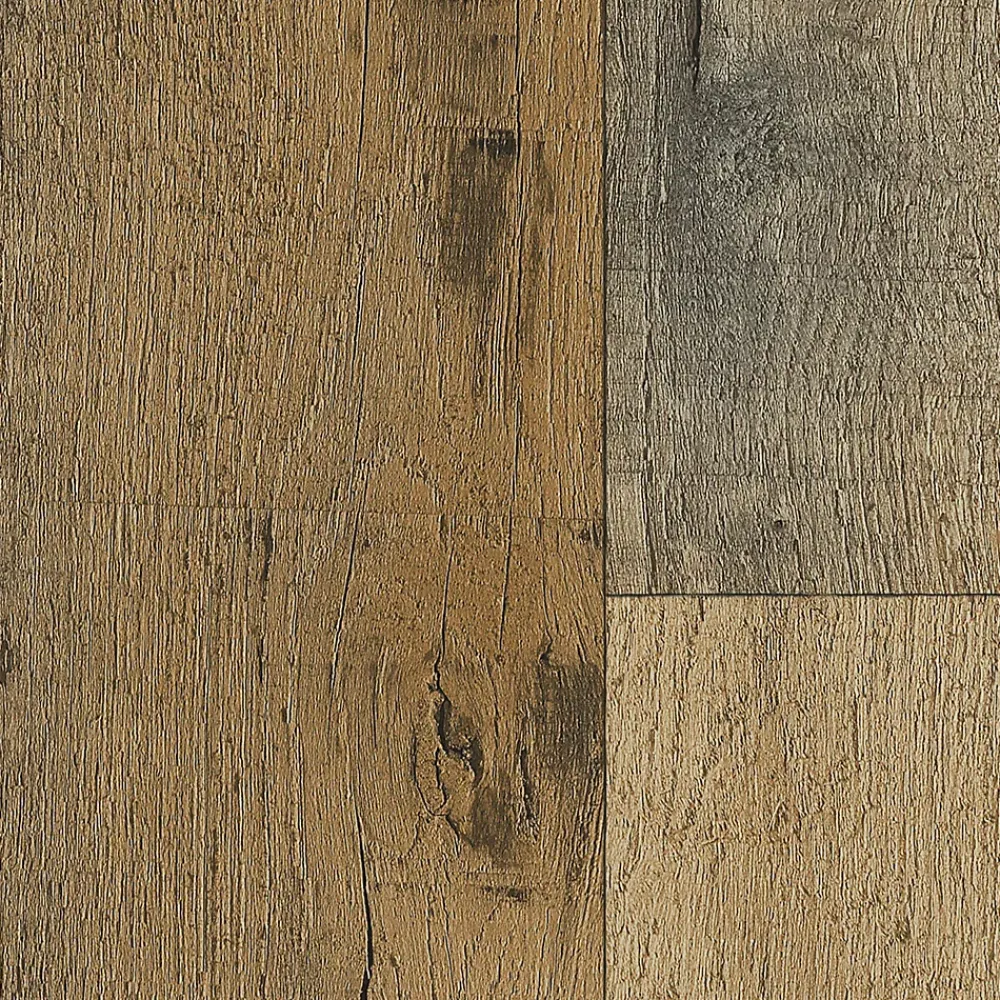GoodHome Sol Stratifié<Sol stratifié à clisper Barnwood effet chêne structurée L.138.3x19,3 cm Ep.8mm