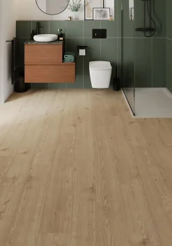 GoodHome Sol stratifié Accrington , passage élevé AC4, effet chêne, L.128,5 cm x l.19,2 cm x ép.8 mm, résistant à l'eau- Sol Stratifié