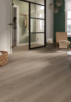 GoodHome Sol Stratifié<Sol stratifié Bolton , passage intense AC5, effet chêne brun, L.126,1 cm x l.24,4 cm x ép.10 mm, résistant à l'eau