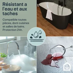 GoodHome Sol Stratifié<Sol stratifié Bolton , passage intense AC5, effet chêne brun, L.126,1 cm x l.24,4 cm x ép.10 mm, résistant à l'eau