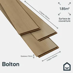 GoodHome Sol Stratifié<Sol stratifié Bolton , passage intense AC5, effet chêne brun, L.126,1 cm x l.24,4 cm x ép.10 mm, résistant à l'eau