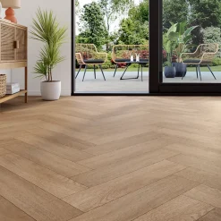Sol stratifié Cajun bâton rompu, passage intense AC5, effet chêne, L.64,4 cm x l.12,2 cm x ép.8 mm, résistant à l'eau- Sol Stratifié