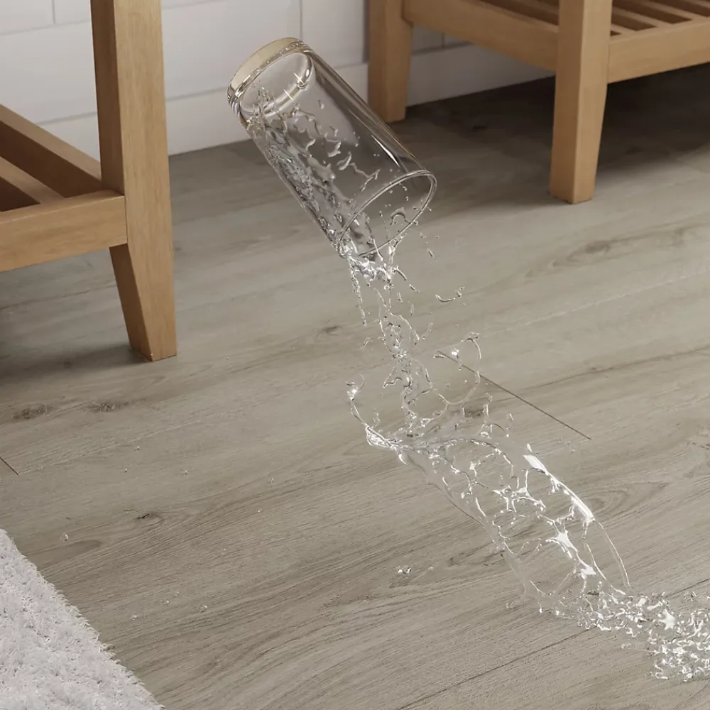 GoodHome Sol Stratifié<Sol stratifié Cleobury , passage intense AC5, effet chêne, L.126,1 cm x l.19,2 cm x ép.10 mm, résistant à l'eau